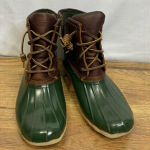 Sperry Green and Brown Duck Boots